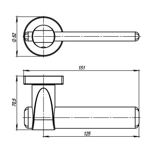 Ручка раздельная AJAX URB1 SN/CP/SN-12 Матовый никель/Хром/Матовый никель