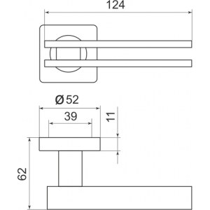 Ручка раздельная BRISTOL SQ006-21CP-8 хром