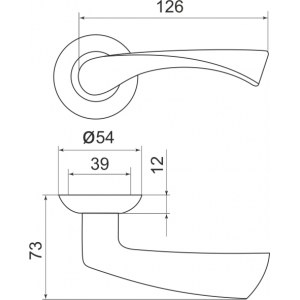 Ручка раздельная Corona LD23-1CP-8 хром TECH (кв. 8х140)